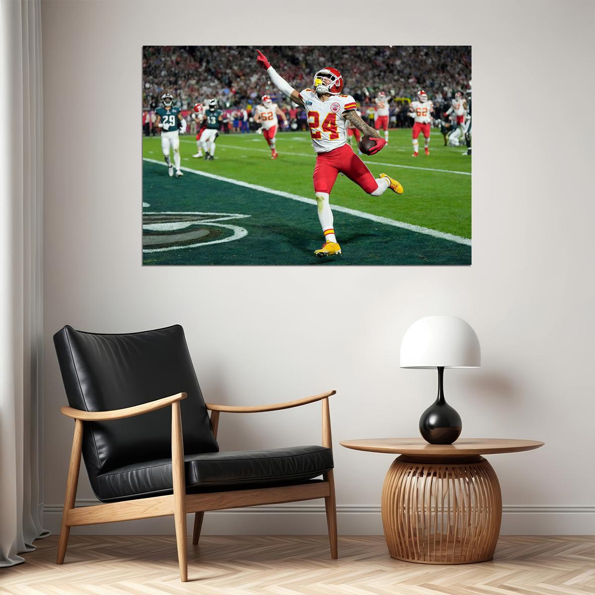 Skyy Moore 24 American Footballer Kansas City Chiefs Poster Wall Art Print Home Wall Decor - xonomax