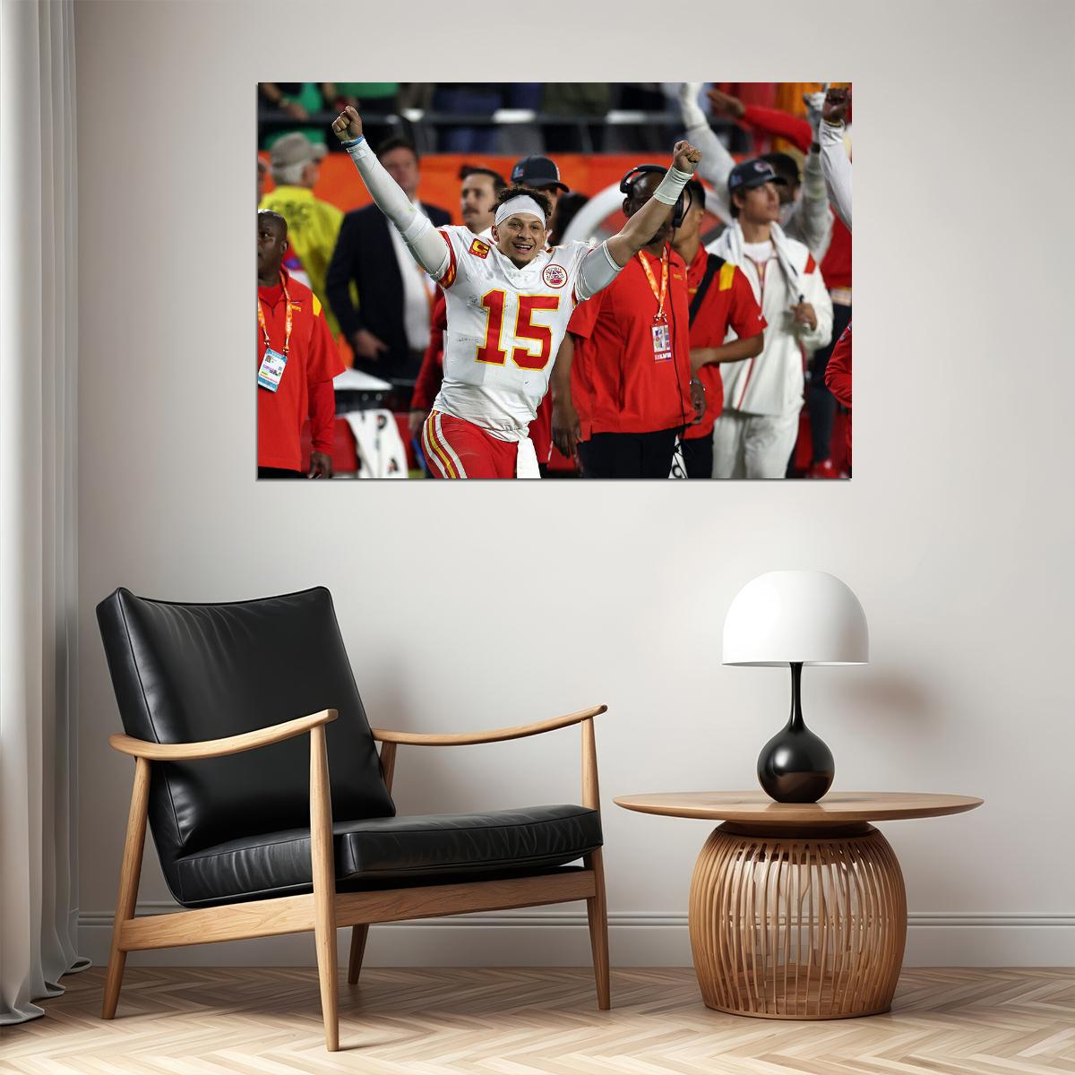 Patrick Mahomes Kansas City Chiefs American Footballer Poster Wall Art Print Home Wall Decor - xonomax