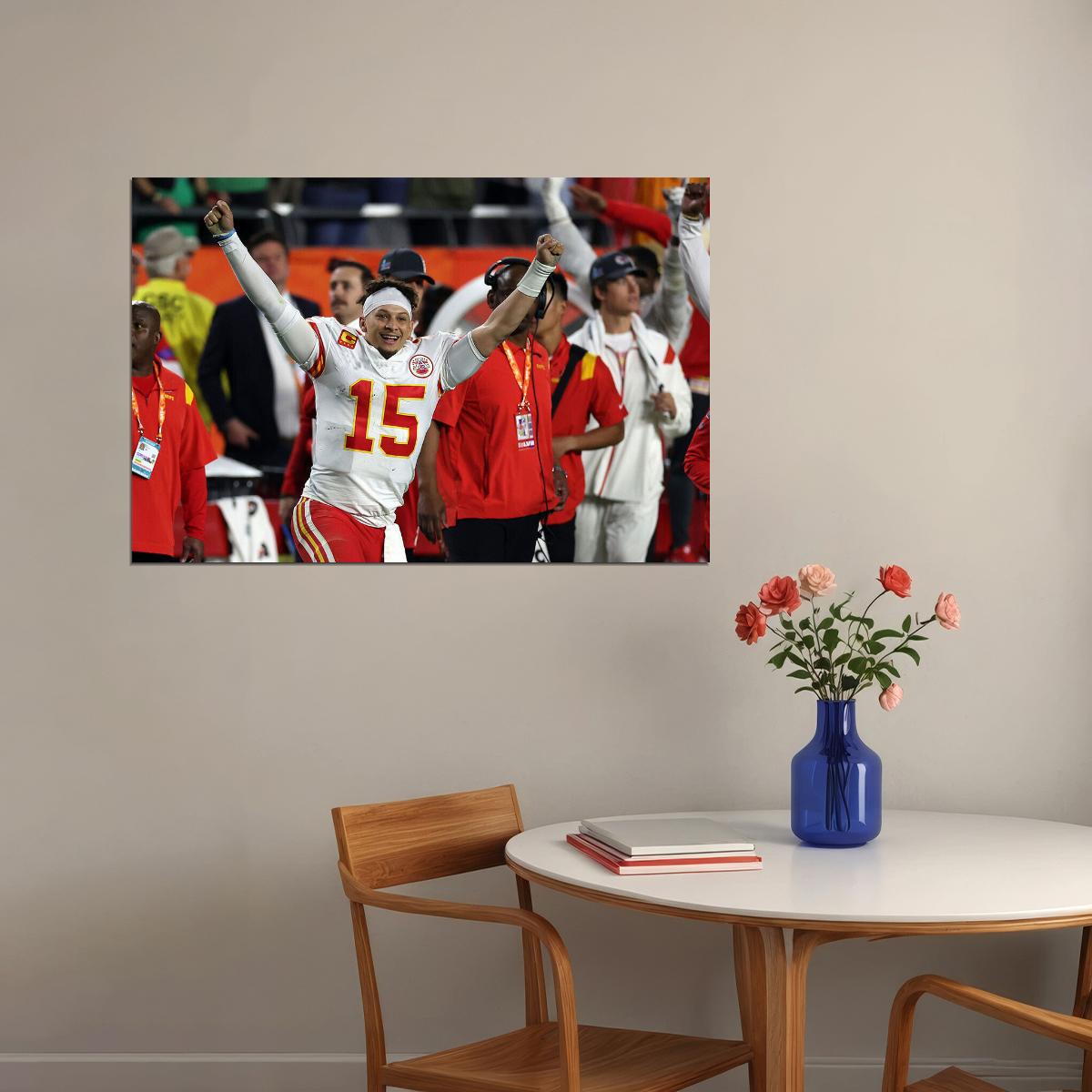 Patrick Mahomes Kansas City Chiefs American Footballer Poster Wall Art Print Home Wall Decor - xonomax