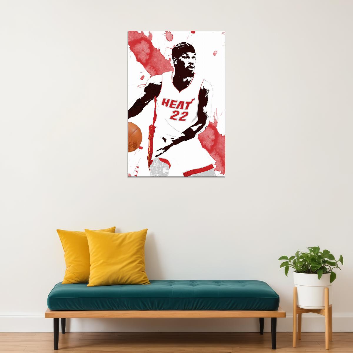 Jimmy Butler Basketball Miami Heat Basketball Team Poster Wall Art Print Home Wall Decor