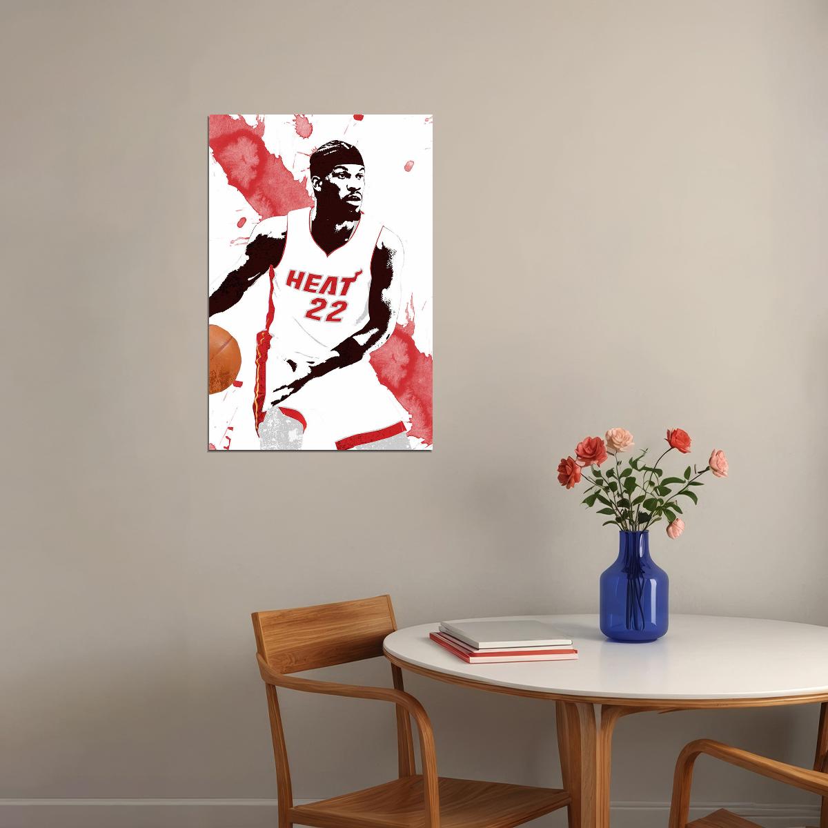 Jimmy Butler Basketball Miami Heat Basketball Team Poster Wall Art Print Home Wall Decor