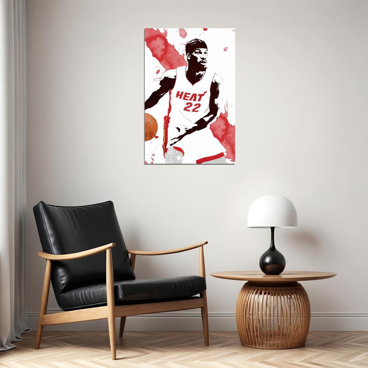 Jimmy Butler Basketball Miami Heat Basketball Team Poster Wall Art Print Home Wall Decor