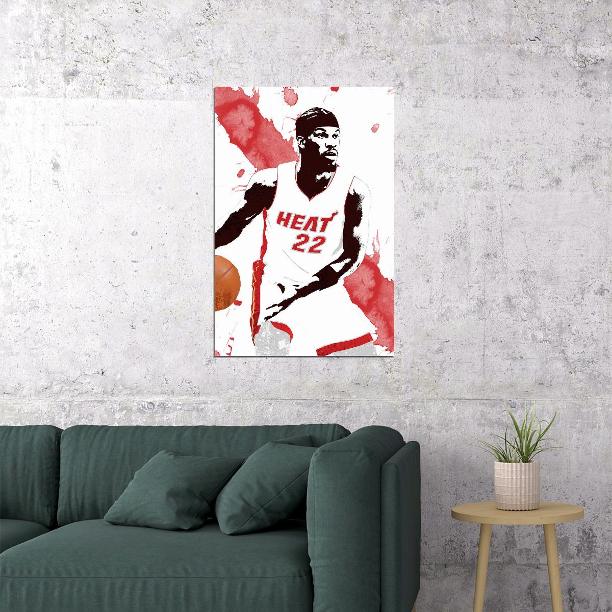 Jimmy Butler Basketball Miami Heat Basketball Team Poster Wall Art Print Home Wall Decor