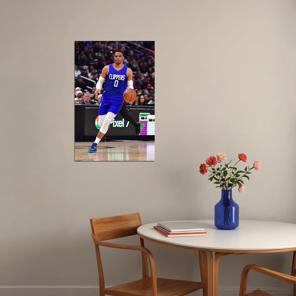 Russell Westbrook Basketballer Clippers Basketball Team Poster Wall Art Print Home Wall Decor