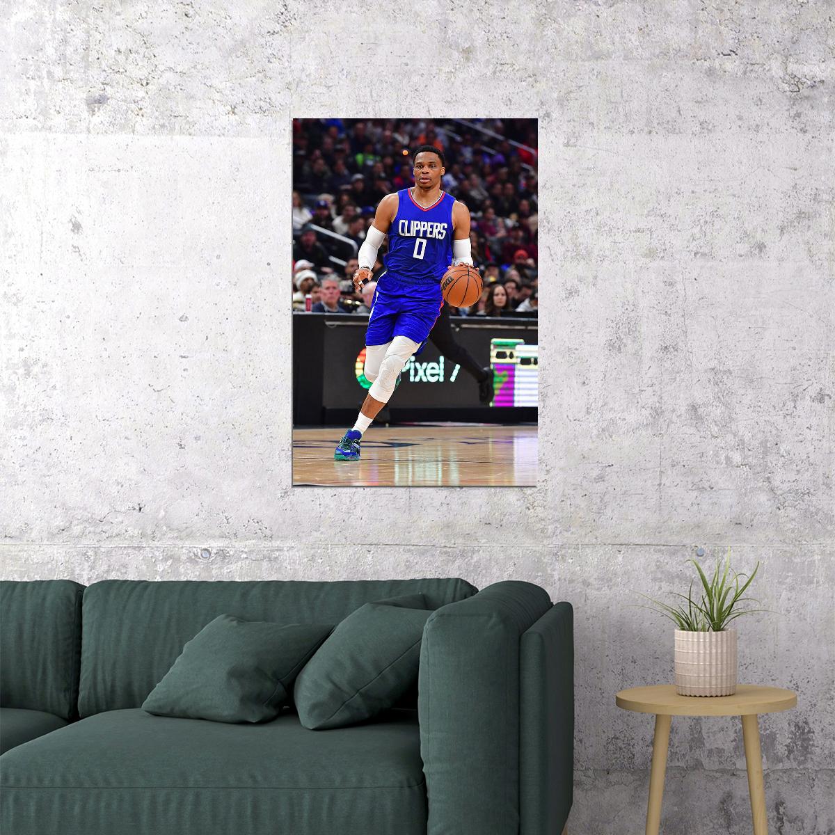 Russell Westbrook Basketballer Clippers Basketball Team Poster Wall Art Print Home Wall Decor