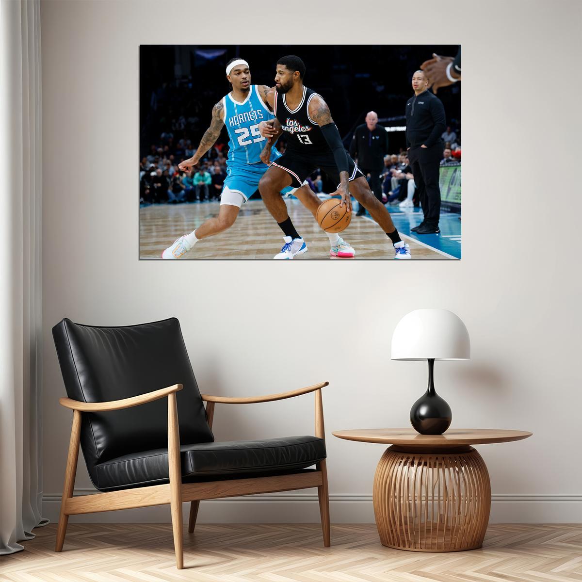 Paul George Basketball Player La Clippers Basketball Team Poster Wall Art Print Home Wall Decor - xonomax