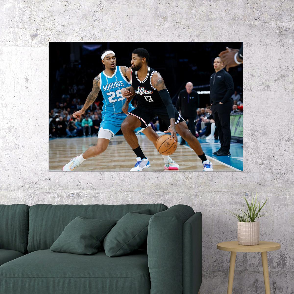 Paul George Basketball Player La Clippers Basketball Team Poster Wall Art Print Home Wall Decor - xonomax