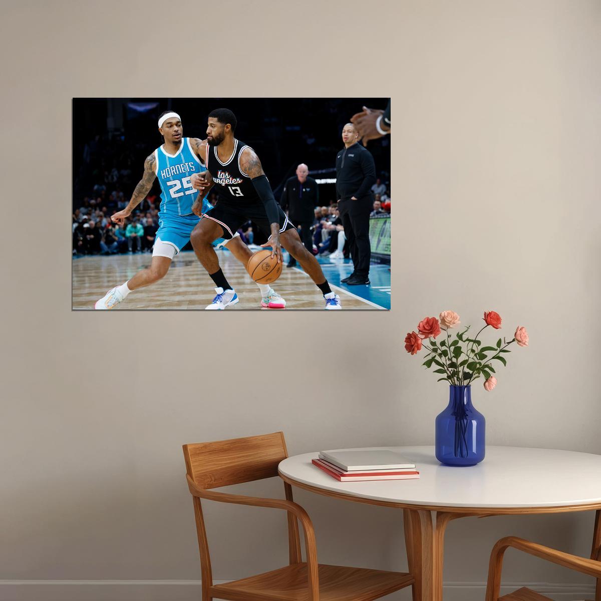 Paul George Basketball Player La Clippers Basketball Team Poster Wall Art Print Home Wall Decor - xonomax