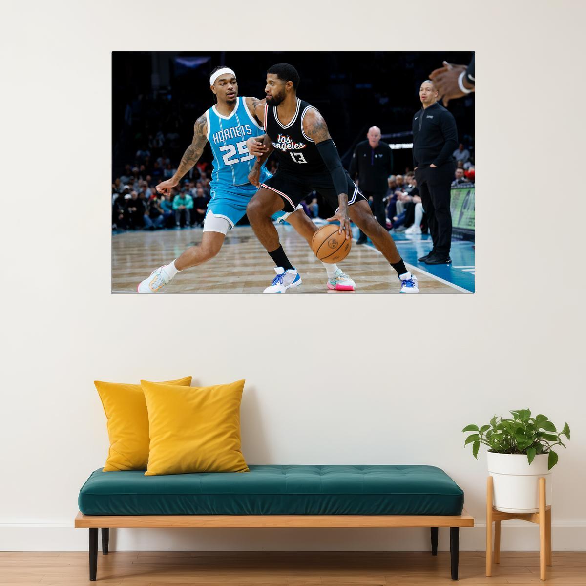 Paul George Basketball Player La Clippers Basketball Team Poster Wall Art Print Home Wall Decor - xonomax
