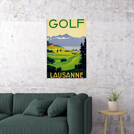 Switzerland 18 Holes Lausanne Golf Course Vintage Poster Wall Art Print Home Wall Decor - xonomax