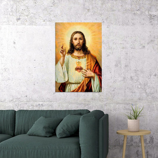 Jesus Christ Vintage Religious Portrait Oil Poster Wall Art Print Home Wall Decor - xonomax