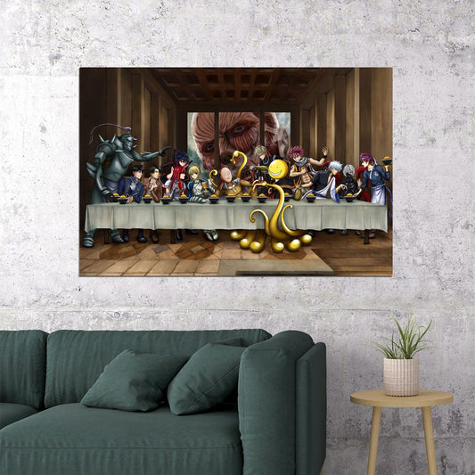 Attack On Titan Animation The Last Supper Parody Poster Wall Art Print Home Wall Decor - xonomax