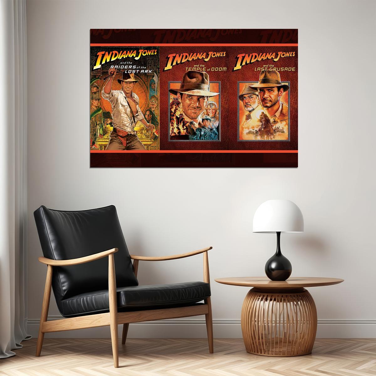 Raiders Of The Lost Ark Indiana Jones Trilogy Movie Poster Wall Art Print Home Wall Decor - xonomax