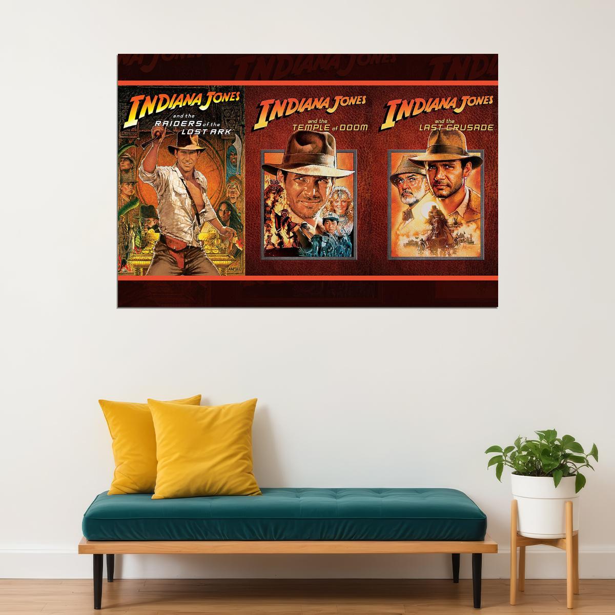 Raiders Of The Lost Ark Indiana Jones Trilogy Movie Poster Wall Art Print Home Wall Decor - xonomax