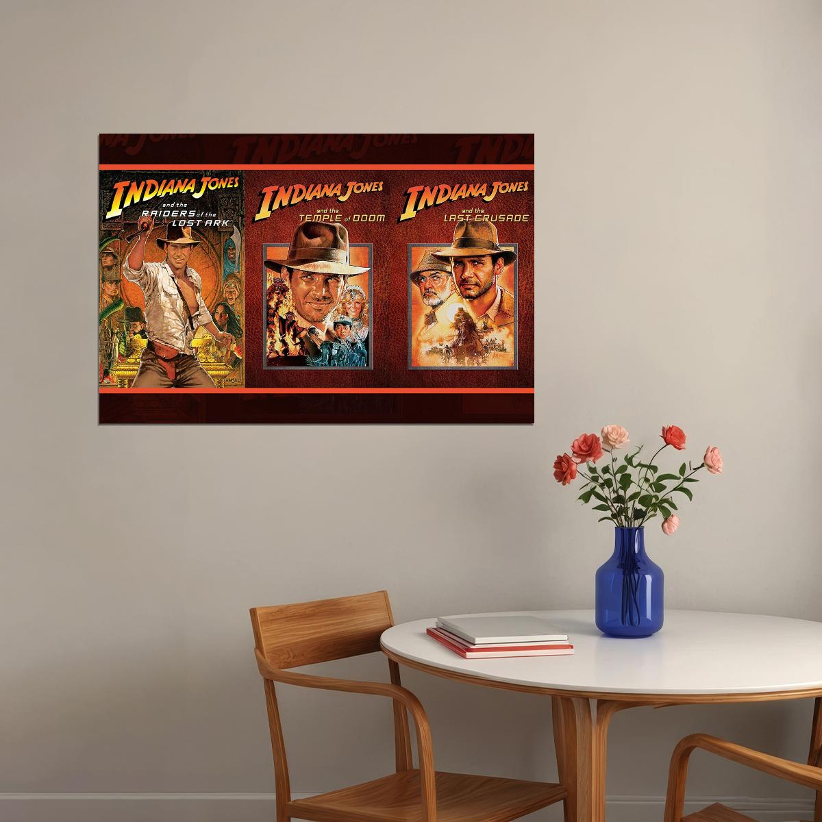 Raiders Of The Lost Ark Indiana Jones Trilogy Movie Poster Wall Art Print Home Wall Decor - xonomax