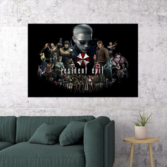 Resident Evil Mash Up Video Games Fantasy Poster Wall Art Print Home Wall Decor - xonomax