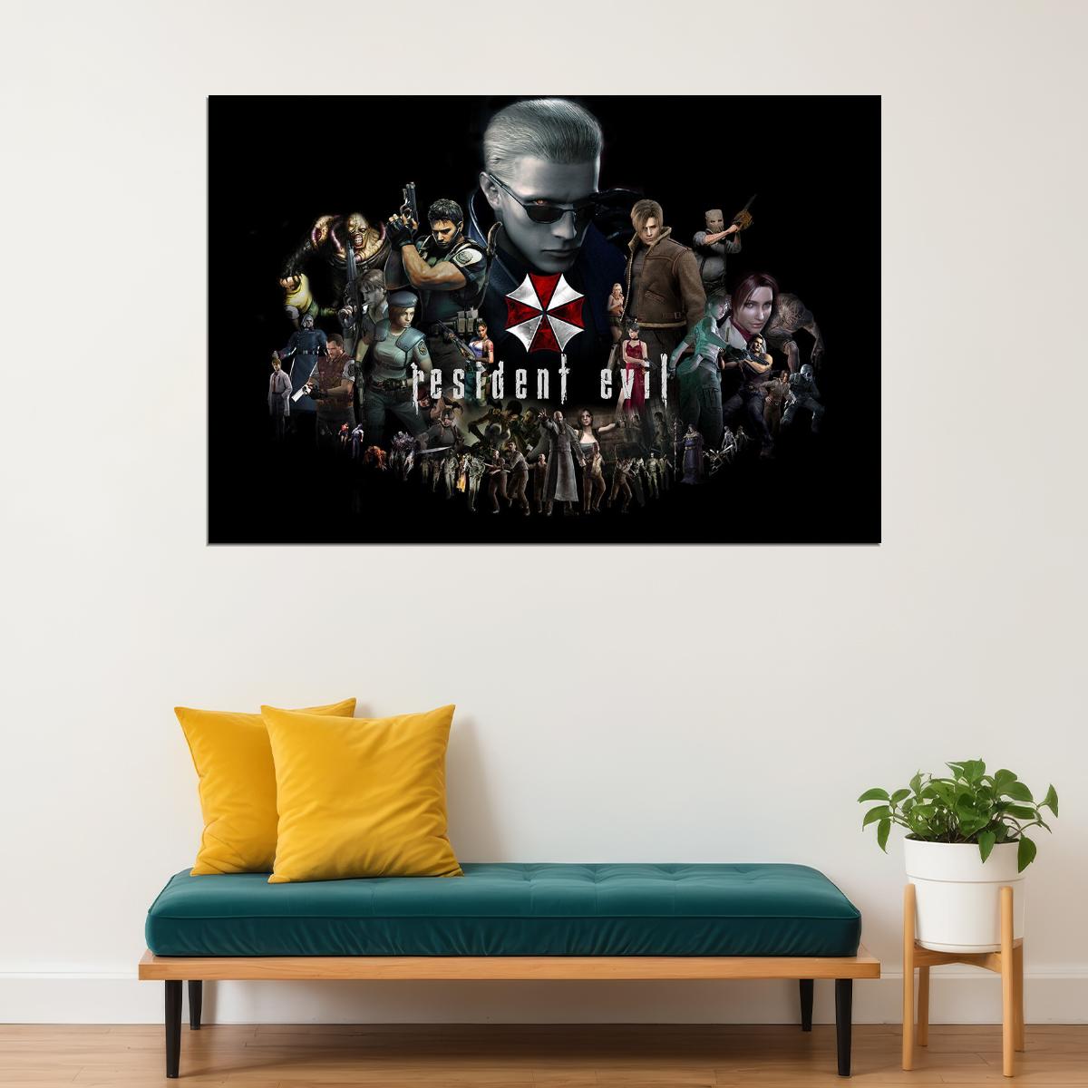 Resident Evil Mash Up Video Games Fantasy Poster Wall Art Print Home Wall Decor - xonomax