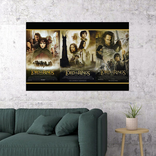 The Lord Of The Rings Trilogy Movie Fantasy Poster Wall Art Print Home Wall Decor - xonomax