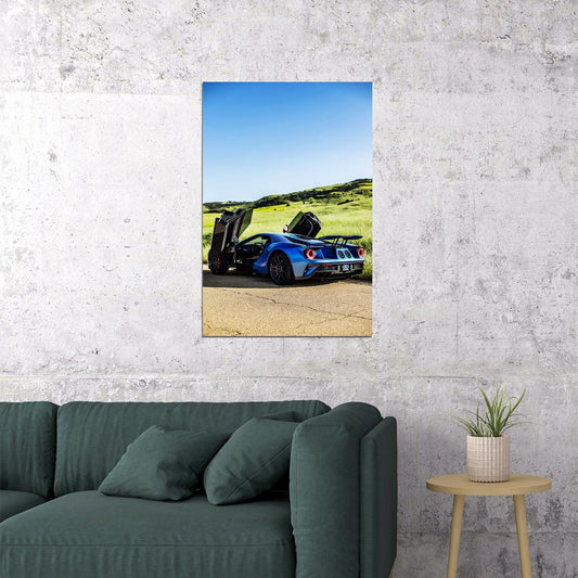 Ford Gt Sports Car Luxury Automotive Racing Poster Wall Art Print Home Wall Decor - xonomax