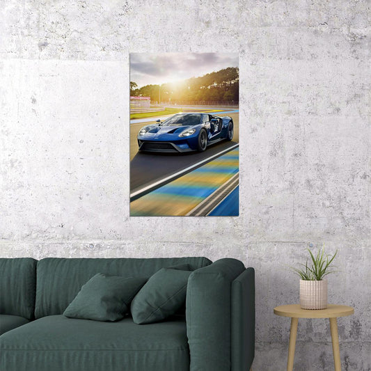 Ford Gt Sports Car Luxury Car Racing Car Auto Poster Wall Art Print Home Wall Decor - xonomax