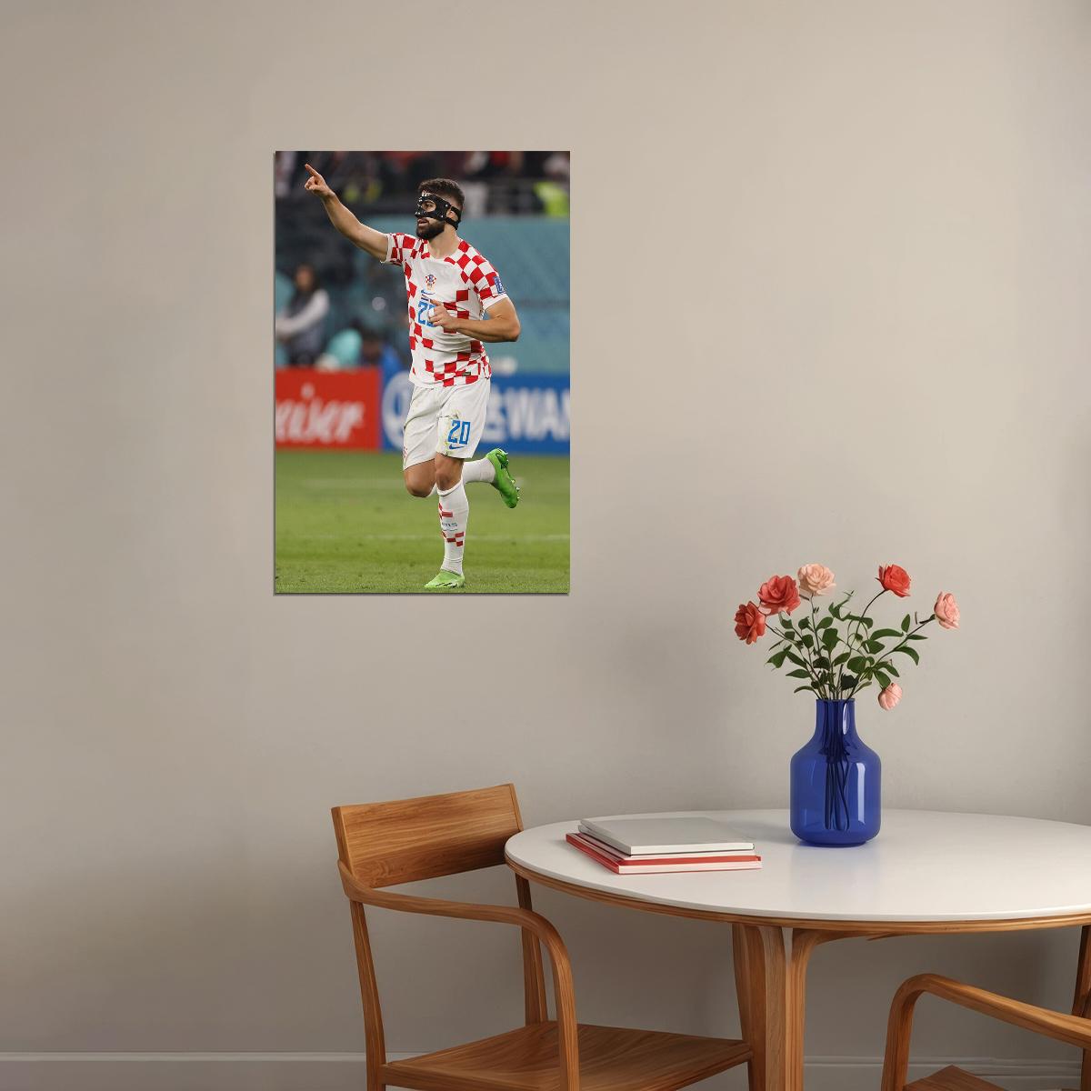 Josko Gvardiol Croatia National Team World Cup Poster Wall Art Print Home Wall Decor