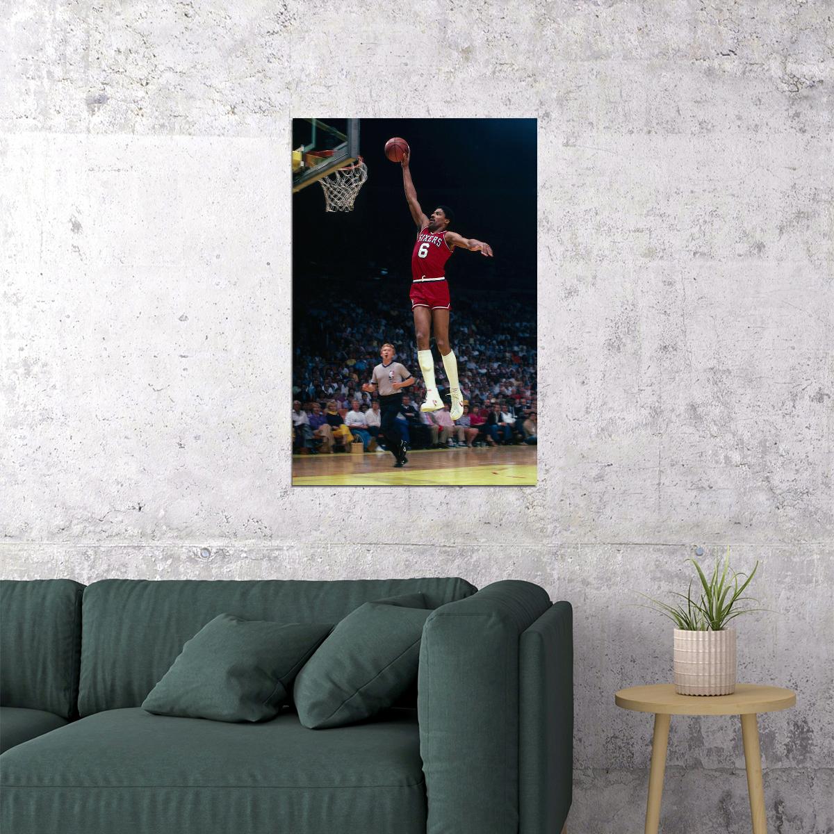 Dr J Julius Erving American Basketball Match Poster Wall Art Print Home Wall Decor - xonomax
