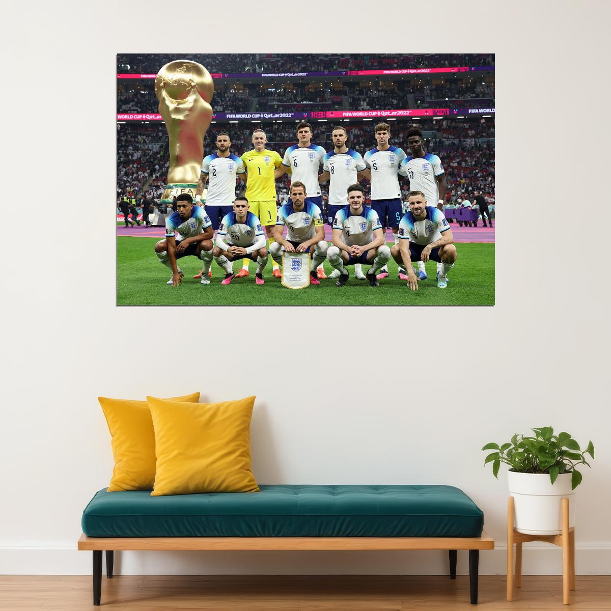 England National Football Team World Cup Poster Wall Art Print Home Wall Decor - xonomax