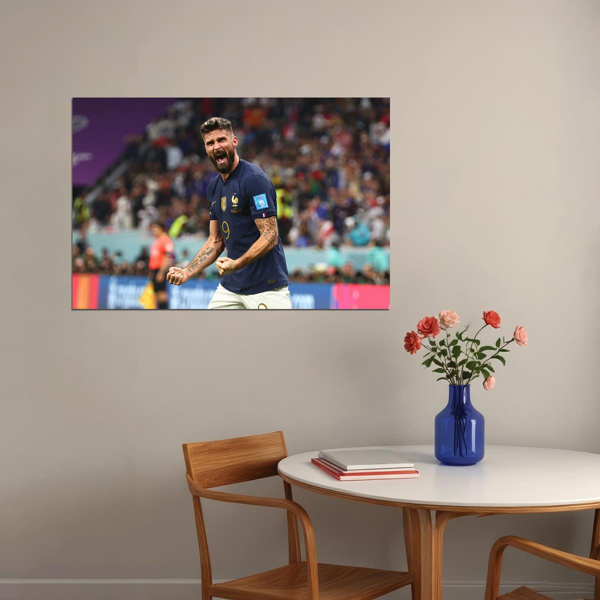 Olivier Giroud Goal Celebration France World Cup Fans Poster Wall Art Print Home Wall Decor - xonomax