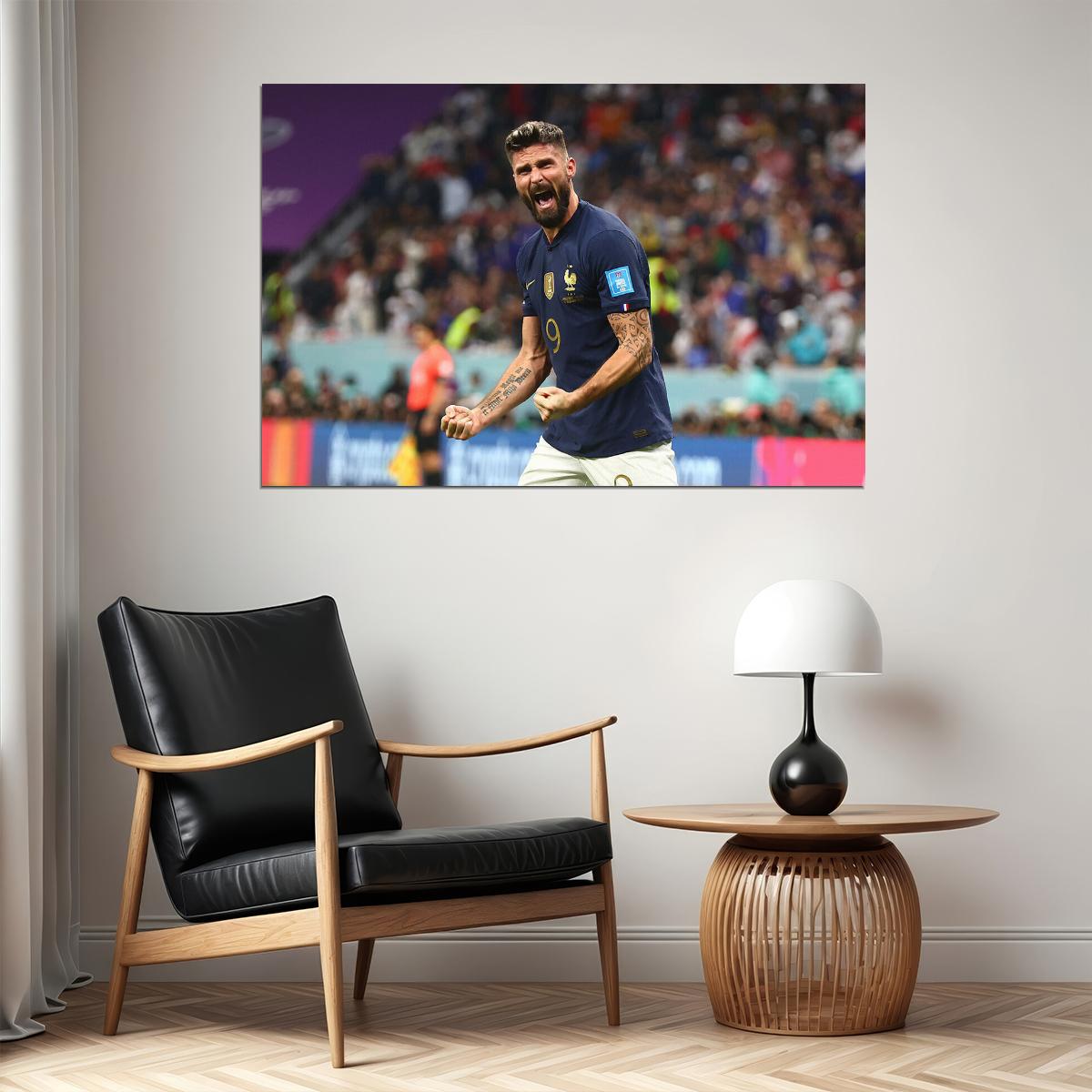 Olivier Giroud Goal Celebration France World Cup Fans Poster Wall Art Print Home Wall Decor - xonomax
