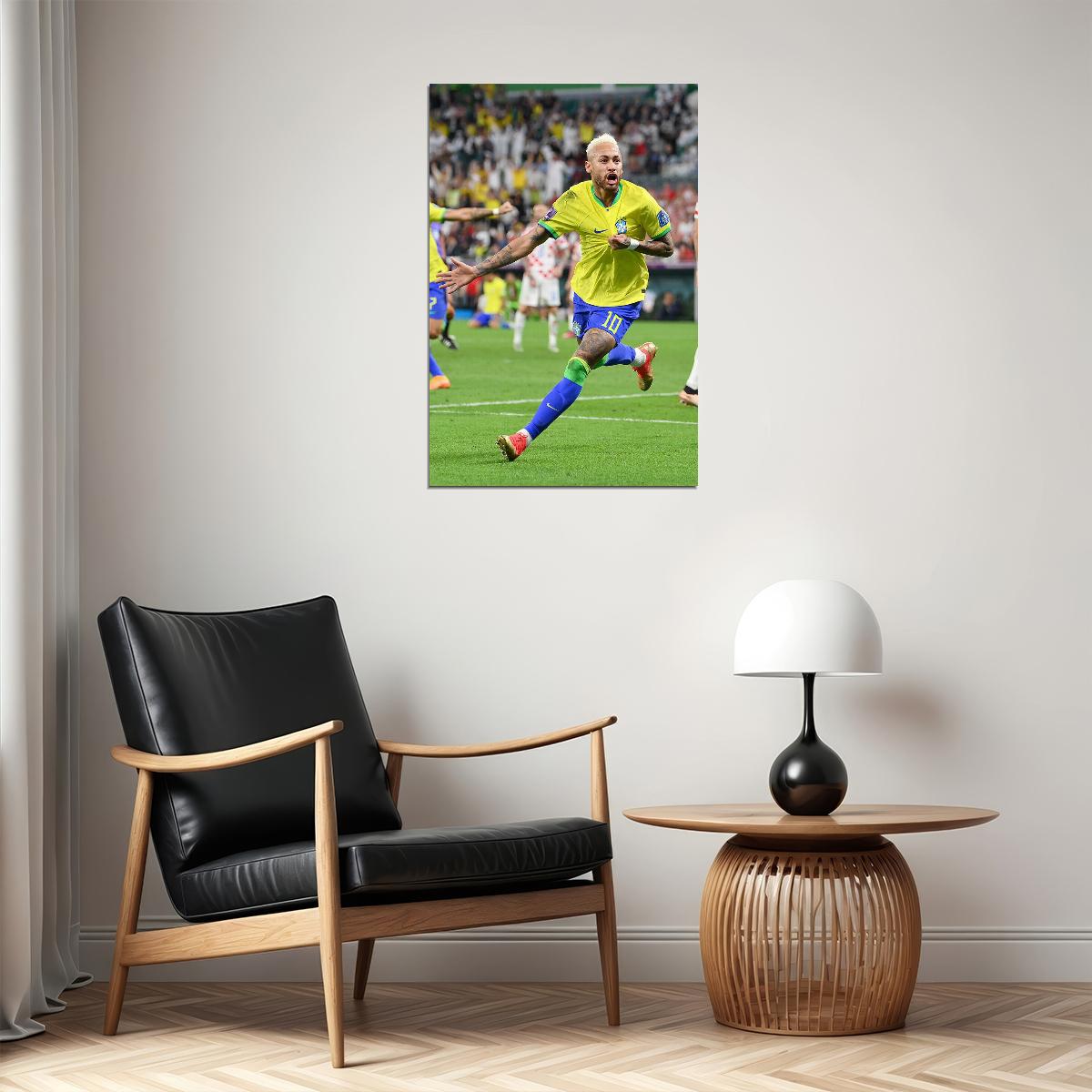 Neymar Goal Celebration Brazil World Cup Fans Poster Wall Art Print Home Wall Decor - xonomax