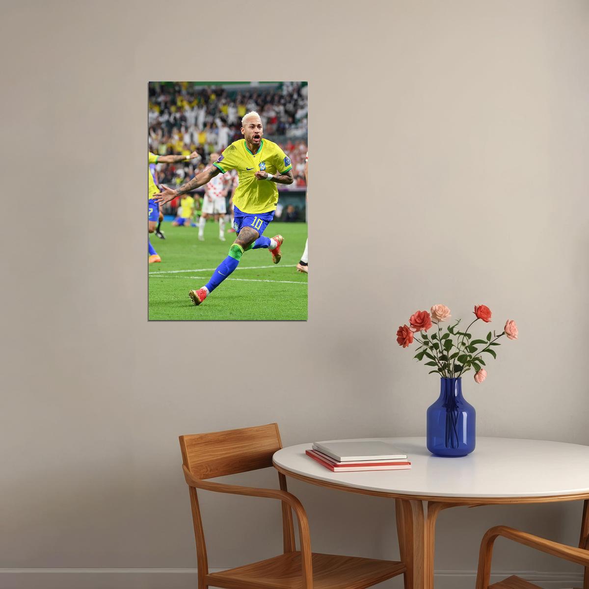 Neymar Goal Celebration Brazil World Cup Fans Poster Wall Art Print Home Wall Decor - xonomax