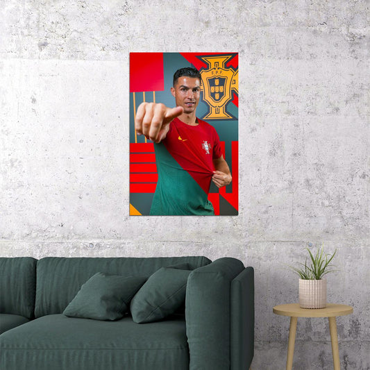 Cristiano Ronaldo Portugal National Team World Cup Poster Wall Art Print Home Wall Decor - xonomax