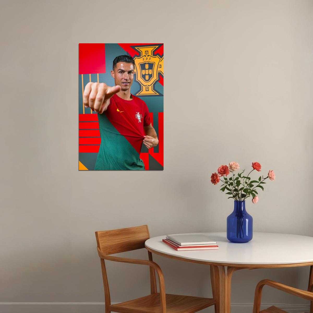Cristiano Ronaldo Portugal National Team World Cup Poster Wall Art Print Home Wall Decor - xonomax