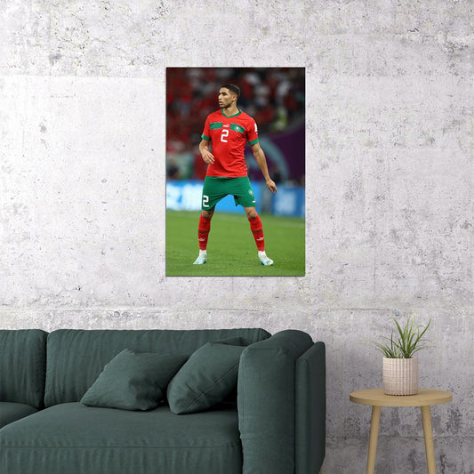 Achraf Hakimi Morocco National Team World Cup Fans Poster Wall Art Print Home Wall Decor - xonomax
