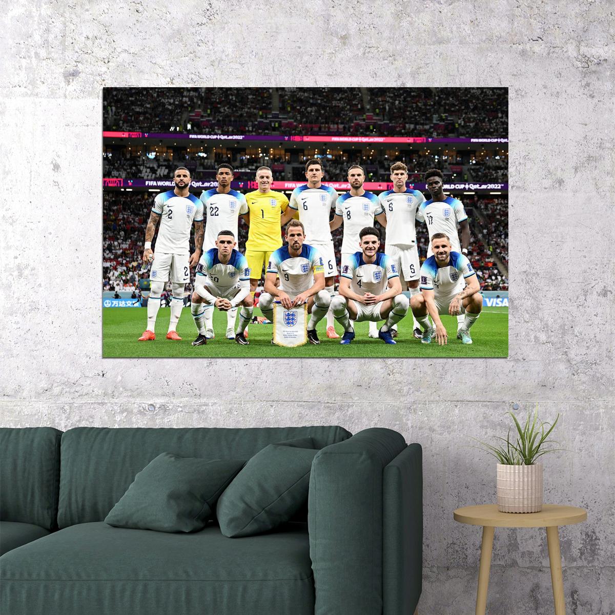 England National Football Team World Cup Poster Wall Art Print Home Wall Decor - xonomax