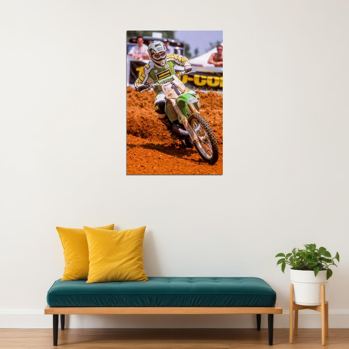 Jeff Emig Motorcycle Cross Country Driver Star Poster Wall Art Print Home Wall Decor