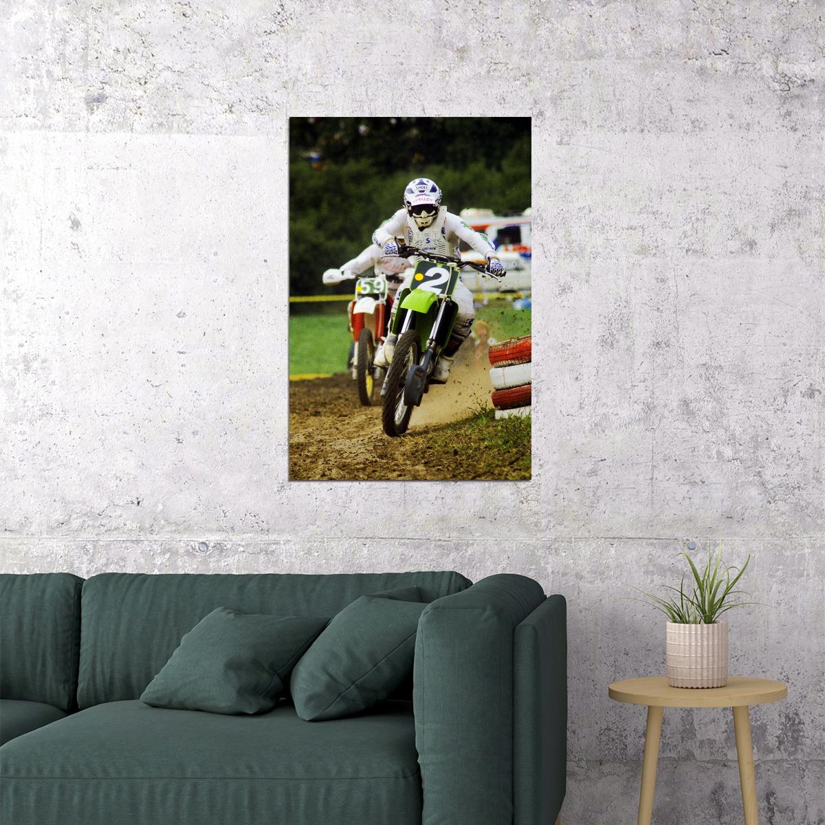 Jeff Ward Motorcycle Cross Country Driver Idol Poster Wall Art Print Home Wall Decor