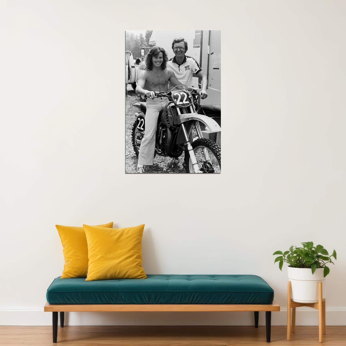 Jeff Ward Motorcycle Cross Country Driver Star Poster Wall Art Print Home Wall Decor