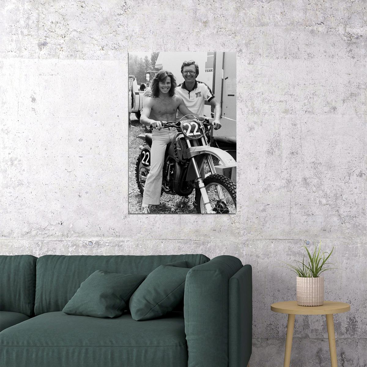 Jeff Ward Motorcycle Cross Country Driver Star Poster Wall Art Print Home Wall Decor