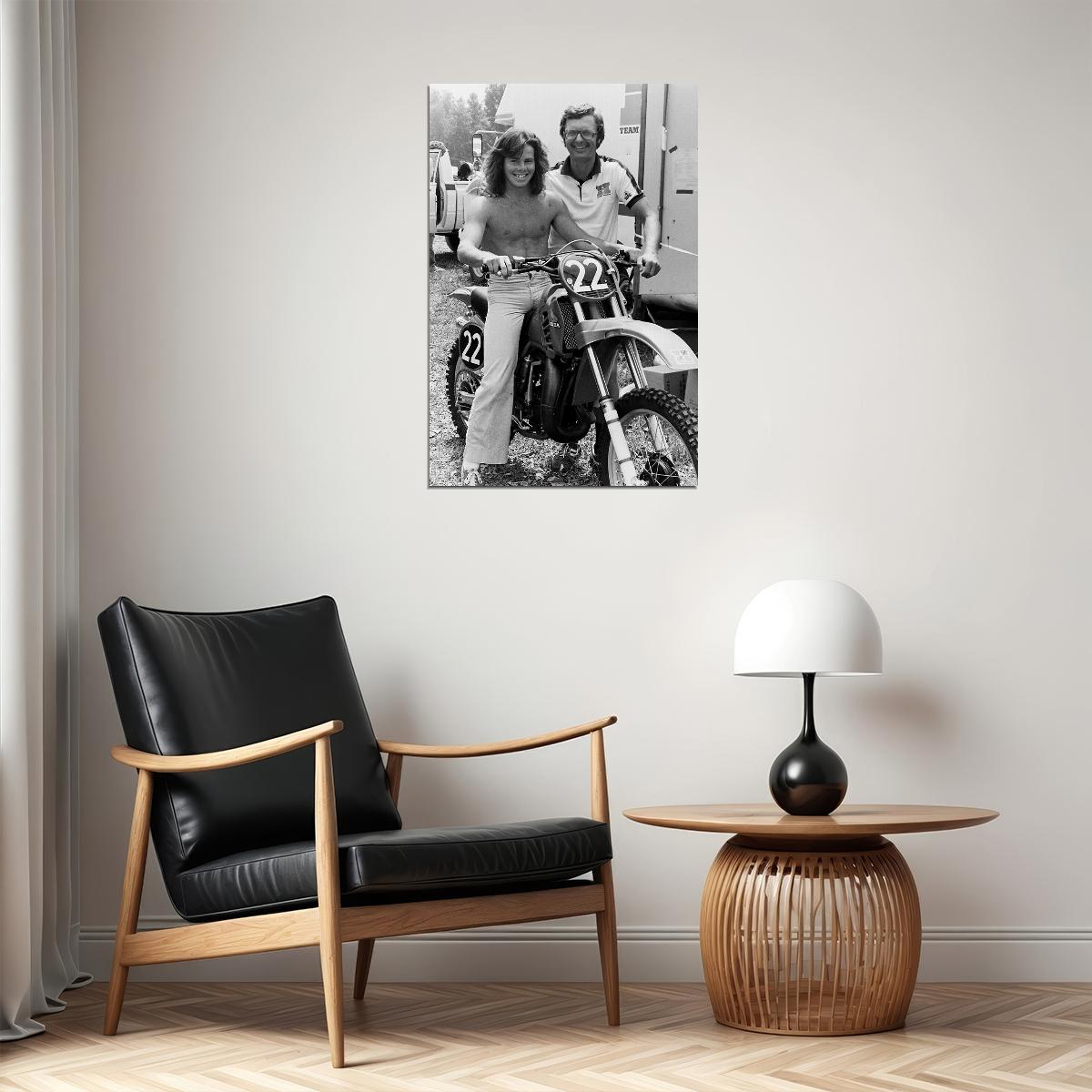 Jeff Ward Motorcycle Cross Country Driver Star Poster Wall Art Print Home Wall Decor