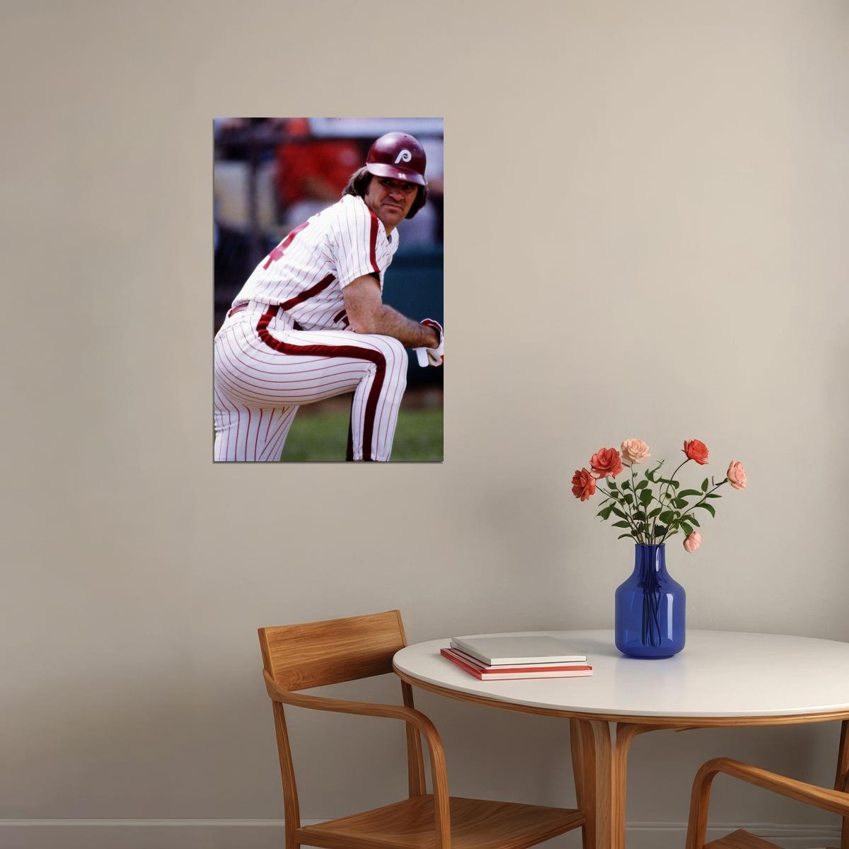 Pete Rose Hits His 4192 Record Baseball Poster Wall Art Print Home Wall Decor - xonomax
