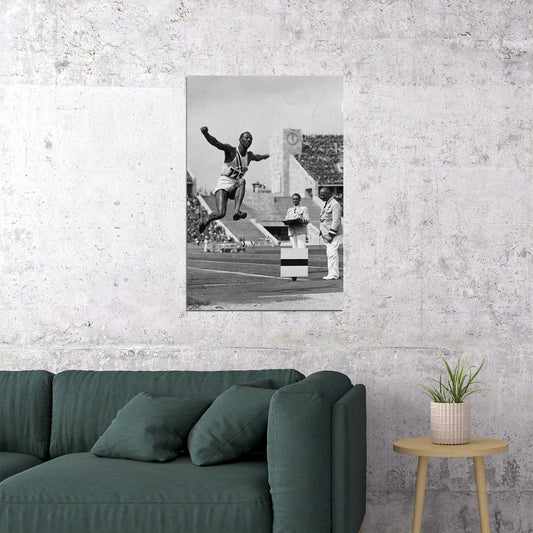 1936 Jesse Owens Sports Long Jump Poster Wall Art Print Home Wall Decor - xonomax