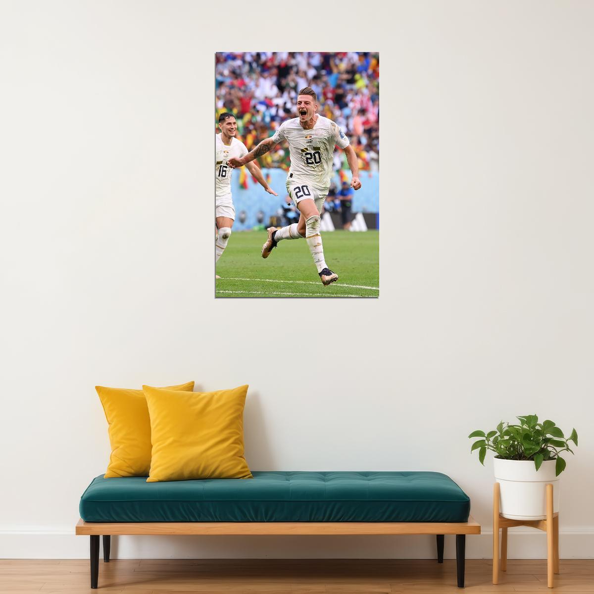 Sergej Milinkovic-savic Goal Celebration Serbia Poster Wall Art Print Home Wall Decor
