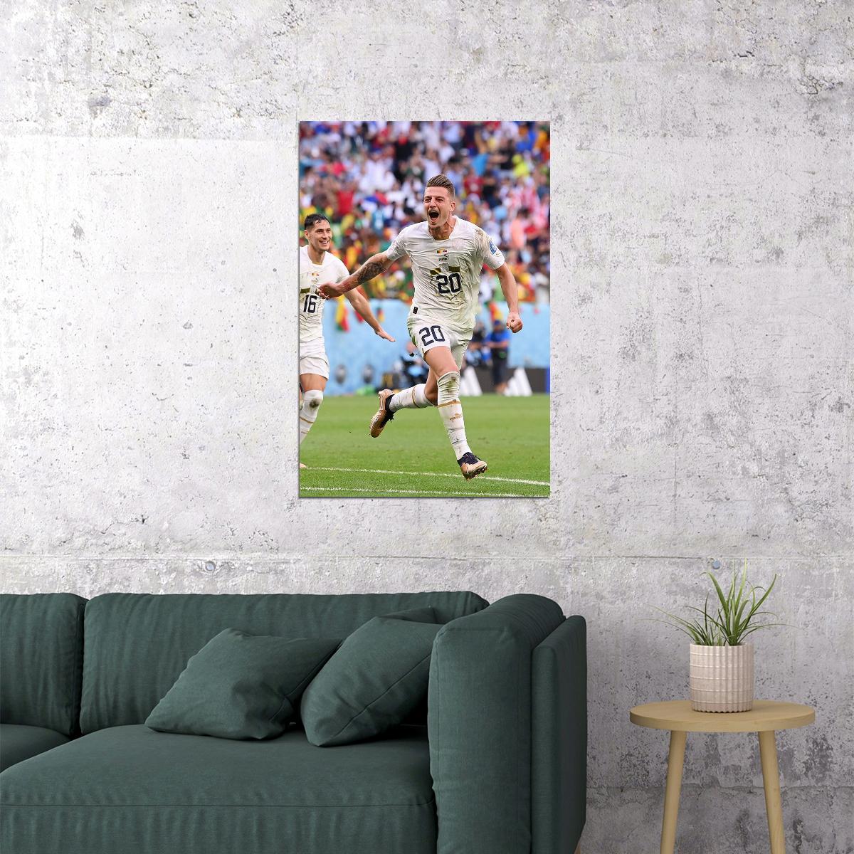 Sergej Milinkovic-savic Goal Celebration Serbia Poster Wall Art Print Home Wall Decor