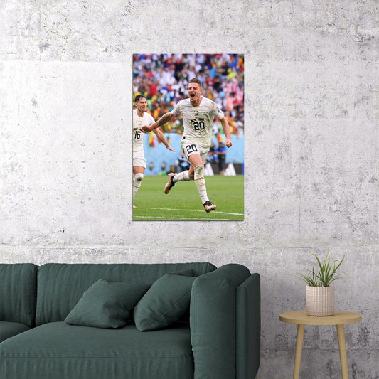 Sergej Milinkovic-savic Goal Celebration Serbia Poster Wall Art Print Home Wall Decor - xonomax