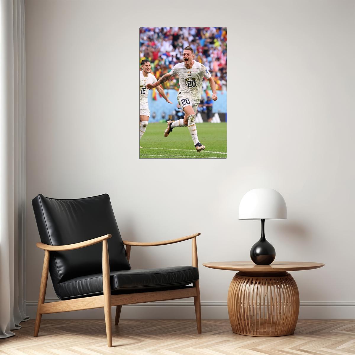 Sergej Milinkovic-savic Goal Celebration Serbia Poster Wall Art Print Home Wall Decor