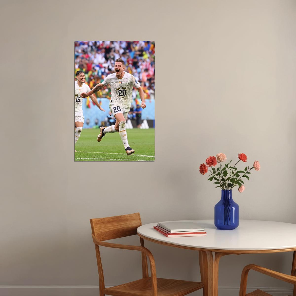 Sergej Milinkovic-savic Goal Celebration Serbia Poster Wall Art Print Home Wall Decor