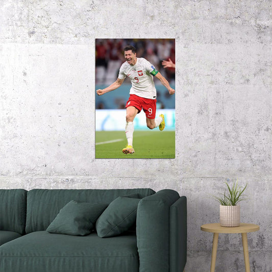 Robert Lewandowski Poland Goal Celebration Fans Poster Wall Art Print Home Wall Decor - xonomax