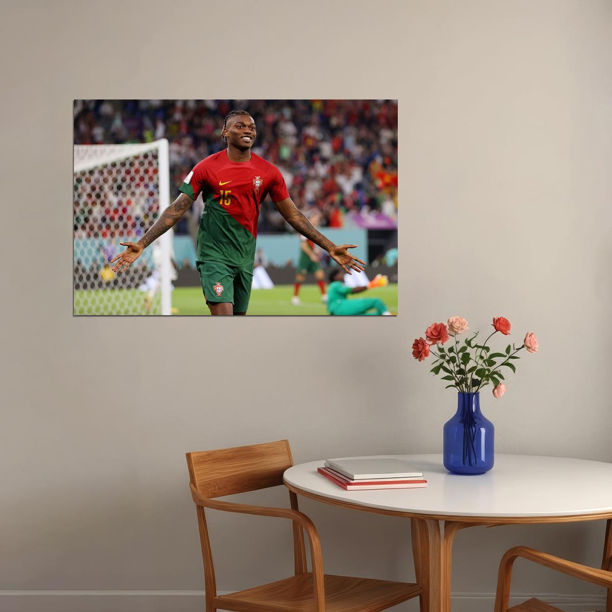 Rafael Leao Goal Celebration Portugal National Team Poster Wall Art Print Home Wall Decor - xonomax