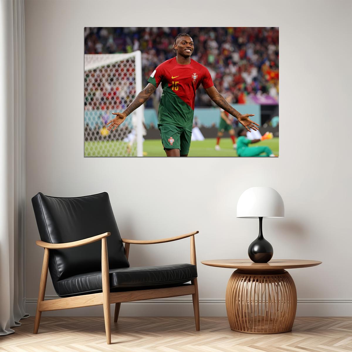 Rafael Leao Goal Celebration Portugal National Team Poster Wall Art Print Home Wall Decor - xonomax